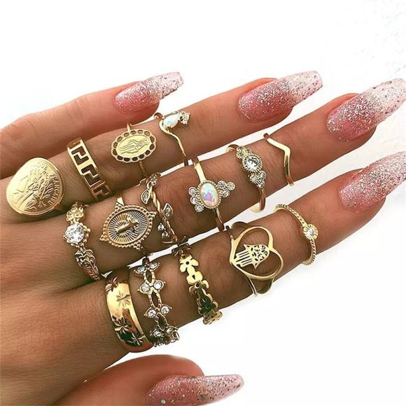 Jewelry - 💛15pcs set gold bojo rings